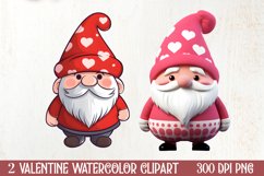 Valentines Day Cute Gnome Clipart, Valentines Clipart Product Image 1