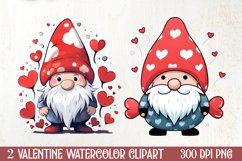 Valentines Day Cute Gnome Clipart, Valentines Clipart Product Image 1
