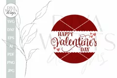 Happy Valentine's Day SVG Valentine's Day Door Hanger SVG Product Image 2