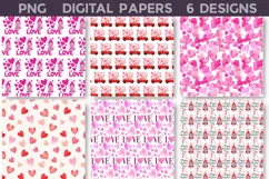 Valentines Day Digital Paper | Heart seamless pattern Product Image 2