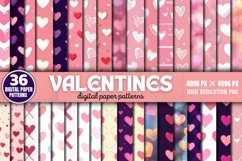 Valentines Digital Paper Bundle PNG Product Image 1