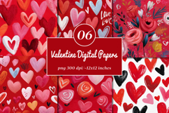 Valentines Day Digital Papers Product Image 1