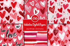 Love Seamless Patterns - Valentines Day Digital Paper Product Image 1