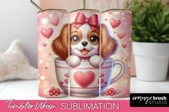Valentines Day Dog Lover Tumbler Wrap Valentine Sublimation