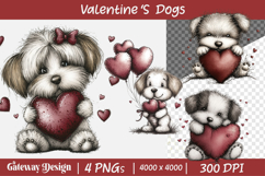 Valentines Day Dogs Clipart Product Image 1