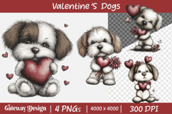 Valentines Day Dogs Clipart Product Image 1