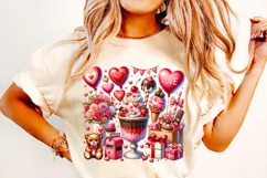 Valentine's Day Drink PNG, Valentine Sublimation, Love Heart Product Image 1