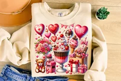 Valentine's Day Drink PNG, Valentine Sublimation, Love Heart Product Image 2
