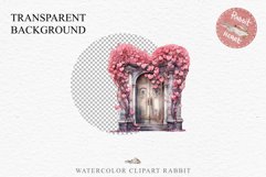 Valentines Day Floral Door Roses Flowers Victorian Love PNG Vintage Transparent Print junk journal collage  scrapbooking designs sublimation printable watercolor antique Floral Door Valentine Day Wedding flowers, fantasy Victorian Vintage Love