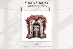 Valentines Day Floral Door Roses Flowers Victorian Love PNG Vintage Transparent Print junk journal collage  scrapbooking designs sublimation printable watercolor antique Floral Door Valentine Day Wedding flowers, fantasy Victorian Vintage Love