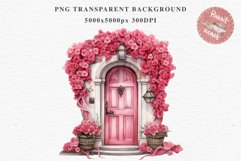 Valentines Day Floral Door Roses Flowers Victorian Love PNG Vintage Transparent Print junk journal collage  scrapbooking designs sublimation printable watercolor antique Floral Door Valentine Day Wedding flowers, fantasy Victorian Vintage Love