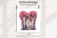 Valentines Day Floral Door Roses Flowers Victorian Love PNG Vintage Transparent Print junk journal collage  scrapbooking designs sublimation printable watercolor antique Floral Door Valentine Day Wedding flowers, fantasy Victorian Vintage Love