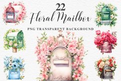 Valentine&#039;s Day Floral Mail Box Post Letter Roses Flowers PNG Vintage Transparent Print junk journal collage scrapbooking designs sublimation printable files  watercolor antique Floral Mail Box Post Letter Valentine Day Wedding flowers, fantasy Victorian