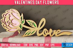 Valentine&#039;s Day Wooden Flowers Laser Cut Bundle |Valentine&#039;s Product Image 5