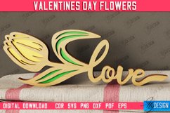 Valentine&#039;s Day Wooden Flowers Laser Cut Bundle |Valentine&#039;s Product Image 7