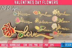 Valentine&#039;s Day Wooden Flowers Laser Cut Bundle |Valentine&#039;s Product Image 1