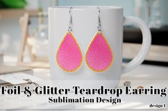 Foil Glitter Earring, Teardrop Earring Sublimation Design 1 Product Image 1