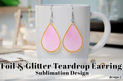 Foil Glitter Earring, Teardrop Earring Sublimation Design 2 Product Image 1