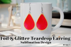 Foil Glitter Earring, Teardrop Earring Sublimation Design 3 Product Image 1