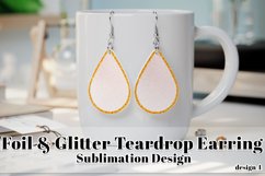 Foil Glitter Earring, Teardrop Earring Sublimation Design 4 Product Image 1