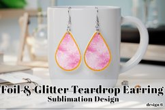 Foil Glitter Earring, Teardrop Earring Sublimation Design 6 Product Image 1