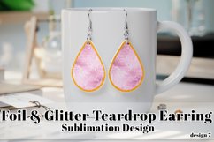 Foil Glitter Earring, Teardrop Earring Sublimation Design 7 Product Image 1