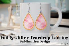 Foil Glitter Earring, Teardrop Earring Sublimation Design 8 Product Image 1