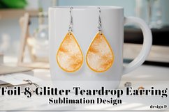 Foil Glitter Earring, Teardrop Earring Sublimation Design 9 Product Image 1