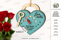 Valentine&#039;s Day Gift Ornament Laser Cut. Valentine Gift SVG Product Image 1