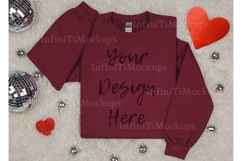 Valentines Day Gildan 18000 Maroon sweatshirt mock up Product Image 1