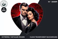 Valentine's day Sublimation - romantic Glam Couple Clipart Product Image 2