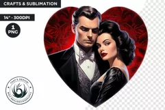 Valentine's day Sublimation - romantic Glam Couple Clipart Product Image 1