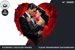 Valentine's day Sublimation - romantic Glam Couple Clipart Product Image 2
