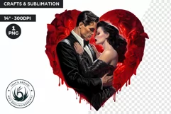 Valentine's day Sublimation - romantic Glam Couple Clipart Product Image 1