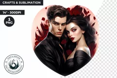Valentine's day Sublimation - romantic Glam Couple Clipart Product Image 1