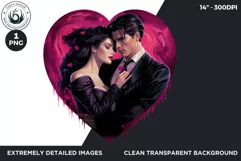 Valentine's day Sublimation - romantic Glam Couple Clipart Product Image 2