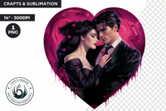 Valentine's day Sublimation - romantic Glam Couple Clipart Product Image 1
