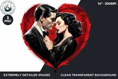 Valentine's day Sublimation - romantic Glam Couple Clipart Product Image 1