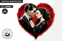 Valentine's day Sublimation - romantic Glam Couple Clipart Product Image 2