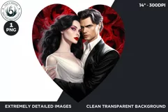 Valentine's day Sublimation - romantic Glam Couple Clipart Product Image 2