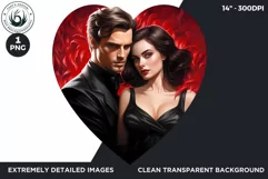Valentine's day Sublimation - romantic Glam Couple Clipart Product Image 2