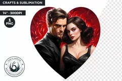 Valentine's day Sublimation - romantic Glam Couple Clipart Product Image 1