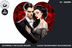 Valentine's day Sublimation - romantic Glam Couple Clipart Product Image 2