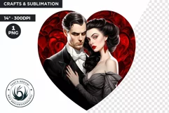 Valentine's day Sublimation - romantic Glam Couple Clipart Product Image 1