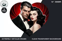 Valentine's day Sublimation - romantic Glam Couple Clipart Product Image 2