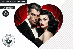 Valentine's day Sublimation - romantic Glam Couple Clipart Product Image 1