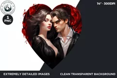 Valentine's day Sublimation - romantic Glam Couple Clipart Product Image 1