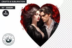 Valentine's day Sublimation - romantic Glam Couple Clipart Product Image 2