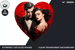 Valentine's day Sublimation - romantic Glam Couple Clipart Product Image 2