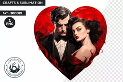 Valentine's day Sublimation - romantic Glam Couple Clipart Product Image 1